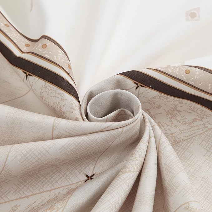Long Fabric Shower Curtain, Beige Tan Brown Stripe Cloth Shower Curtains for Bathroom, Modern Decorative Bathroom Curtains, 78" W x 78" H