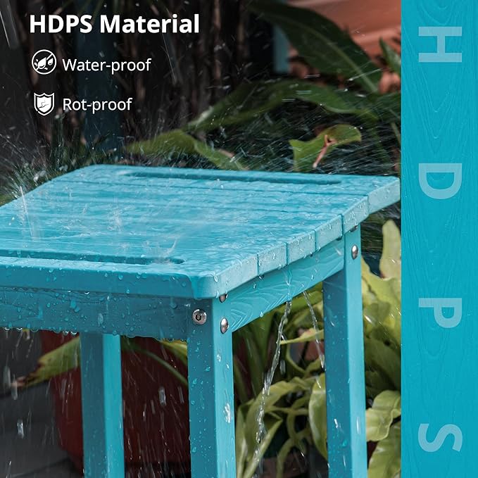 LUE BONA HDPS Shower Bench Seat, Sky Blue Shower Benches for Inside Shower with Shelf, Waterproof Shower Chair Foot Stool for Spa Bathroom, Weather Resistant/Non-Slip/Handles/Indoor or Outdoor Use