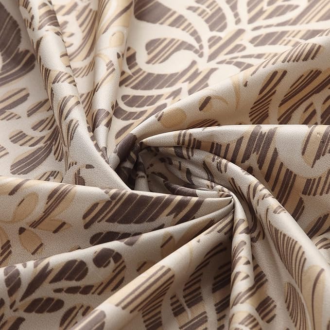 Sterling Farmhouse Brown Waterproof Polyester Fabric Chocolate Vintage Printed Long Shower Curtain,Damask Stripes Bathroom Curtains,72" W x Extra 78" L