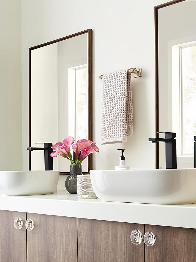 Amerock BH36065CCZ | Clear/Champagne Bronze Towel Bar | 8 in. (203 mm) Towel Rack | Glacio | Bathroom Towel Holder | Bathroom Hardware | Bath Accessories