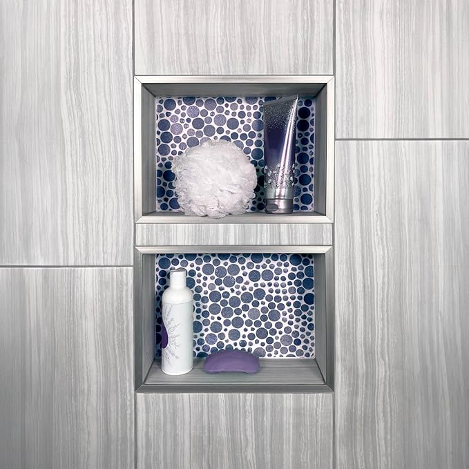 Noble 314 Preformed 12" x 20" ID Shower Niche, Tub, Caddy, Modern Bathroom Storage Solution, Adjustable Shelf, Water-Resistant, Easy Install Ideal for Toiletries Shampoo Shower Accessories
