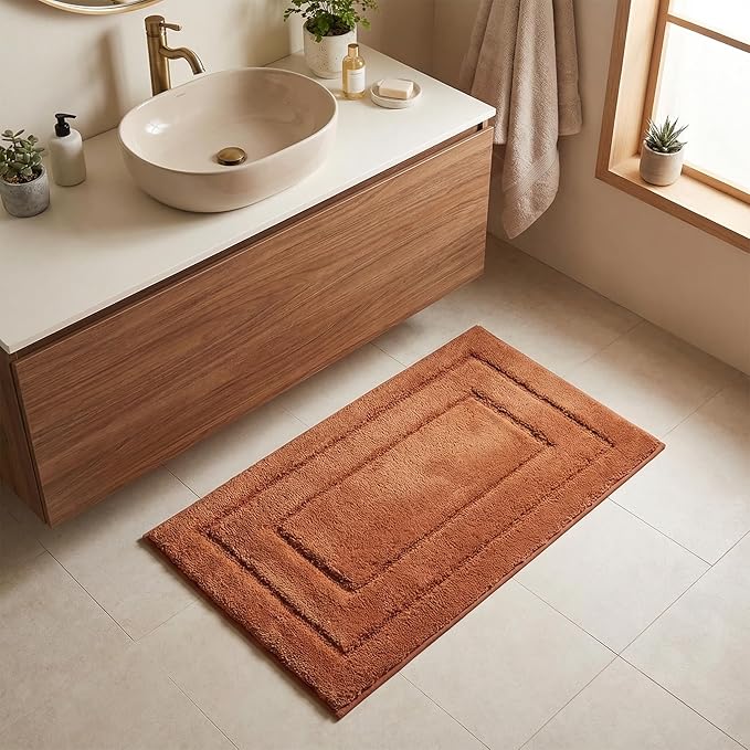 GRANNY SAYS Bathroom Rug Mat, Bath Mats for Bathroom Non-Slip, 24" x 36", Super Soft and Water Absorbent, Microfiber Bath Rugs, Machine Wash Dry, Large Bath Rugs for Floor, Terracotta