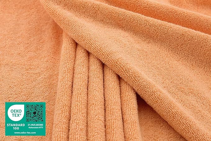 American Soft Linen 100% Cotton 600 GSM Turkish 40x80 Oversized Bath Towel Sheet, Extra Large Adult Towels for Bathroom, Malibu Peach Bath Sheet