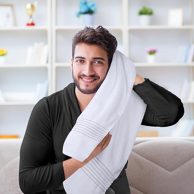 Utopia Towels Luxurious Bath Towels Set, 27 x 54 Inches 100% Ring Spun Cotton, 12 Pack White