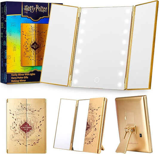 Get Trend Harry Potter Gifts, LED Vanity Mirror with Lights Makeup Mirror for Desk, Dorm, Room Decor, Cute Stuff, Gifts for Women, Teen Girls (Multi/Harry Potter)