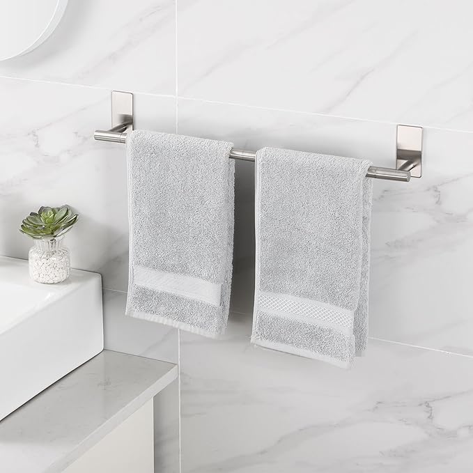 KES 23.6 Inch Adhesive Towel Bar for Bathroom Wall, Bath Towel Holder, Towel Rack No Drill, SUS304 Stainless Steel Brushed Finish, BTH7300S60-2