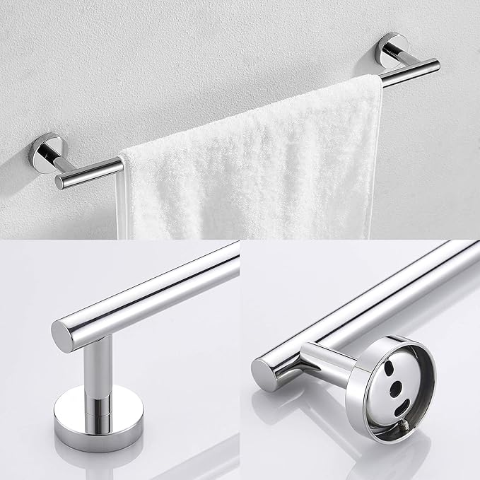 MARMOLUX ACC Bathroom Hardware Set Towel Racks 4 Pieces Hand Towel Ring Holder-Toilet Paper Holder-Towel Hook-Towel Bar Heavy Duty Wall Mount Bathroom Accessories SUS 304 Stainless Steel Mirror Finish