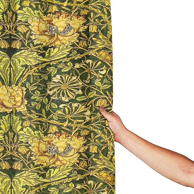 Retro Flower Shower Curtains William Morris Vintage Country Boho Flower Art Print Shower Curtains 66""×72"" Inch, Style-3