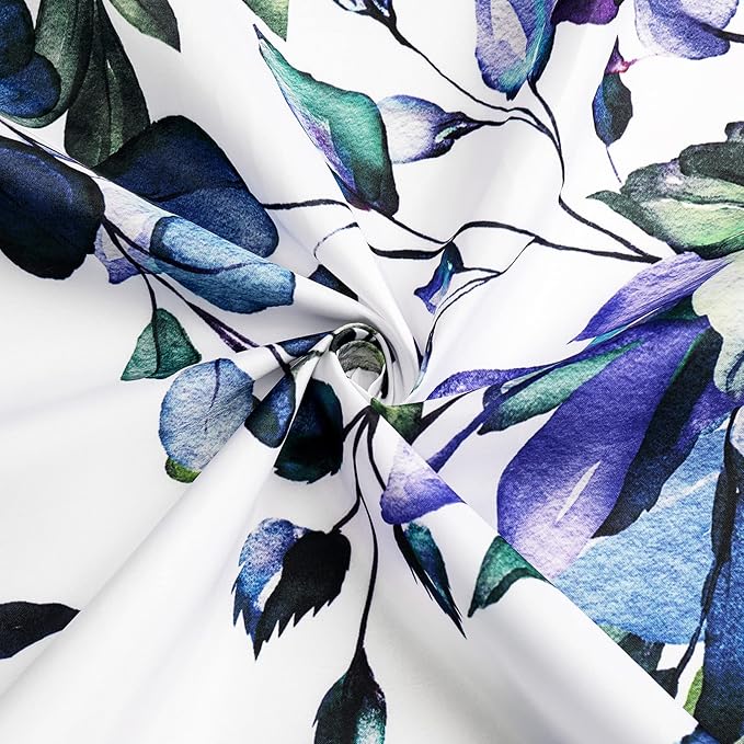 Gibelle Long Shower Curtain 72 x 78, Green Eucalyptus Leaves Shower Curtain, Watercolor Floral Plant Bathroom Curtains Shower Set