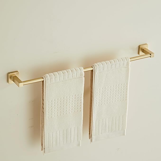 Wall Mounted Towel Rack for Bathroom, 24 Inch Brushed Light Gold Towel Bar with Stainless Rack and Hand Towel Holder, Bathroom Towel Racks and Shower Towel Rack (Gold, 26 Inch)