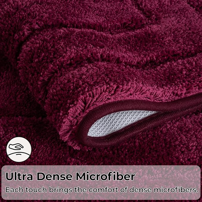 GRANNY SAYS Bathroom Rugs Non Slip, 20" x 32", Bath Rugs for Bathroom Washable, Bath Mats for Floor, Microfiber Bath Mat for Tub, Absorbent Bath Rugs for Shower Room, Strawberry Red