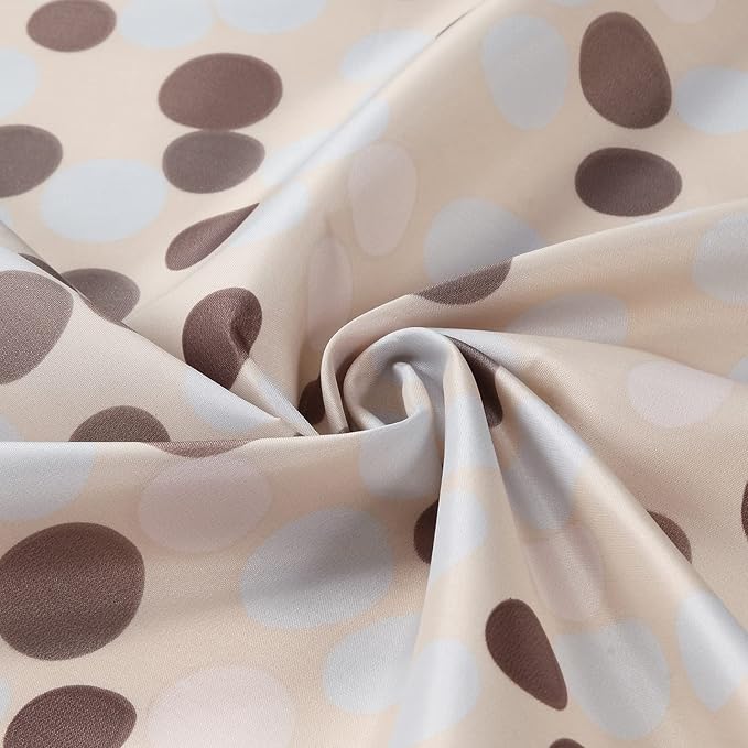 Lucca Classic Pinted Khaki Waterproof Brown Window Curtain Pair,Modern Taupe Polka Dots 2 Panels Set,Each 42" W x 63" L and Total 84" Wide and 63" Long