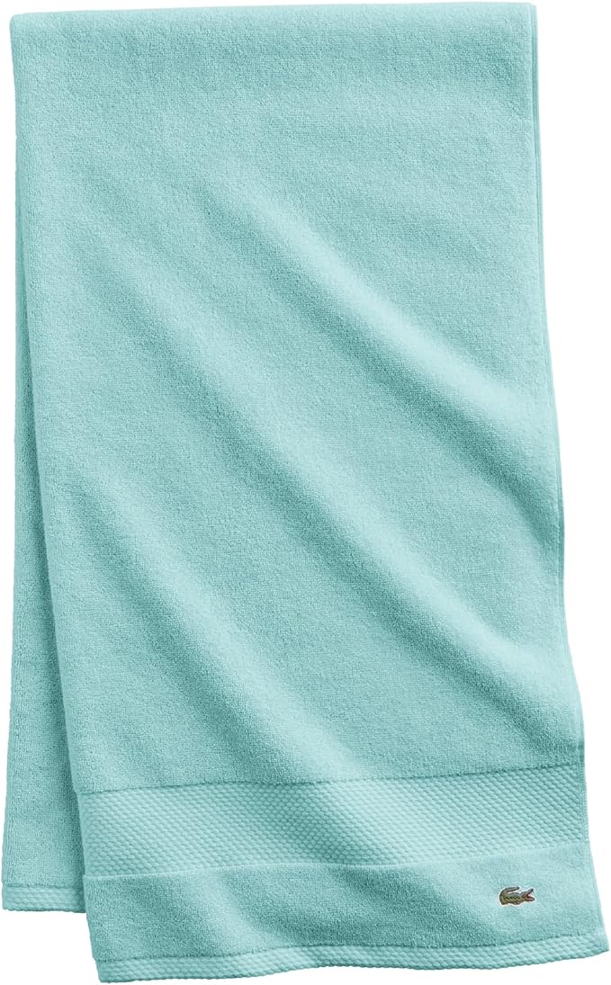 Lacoste Heritage 100% Supima Cotton Bath Towel, Mint, 30" x 54" – Highly Absorbent & Quick Drying, Premium Super Soft Bath Towel, Bathroom Essential, Gift for All Occasions, Machine Washable