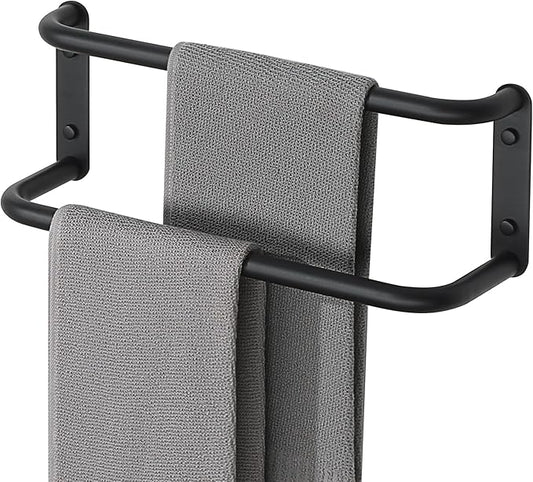 Alise Double Towel Bar,16 Inch Towel Racks for Bathroom, SUS304 Stainless Steel Towel Bar for Bathroom Wall,Quick Drying Bathroom Towel Holder Bath Towel Hanger,Matte Black