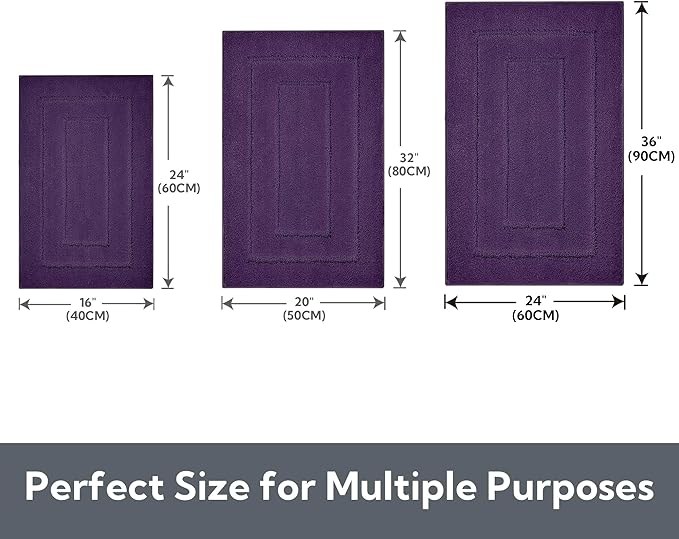 GRANNY SAYS Bathroom Rug Mat,36" x 24" Bath Mats for Bath Non-Slip, Super Soft and Water Absorbent, Microfiber Bath Rugs, Machine Wash Dry, Large Bath Rugs for Bathroom Floor, Purple