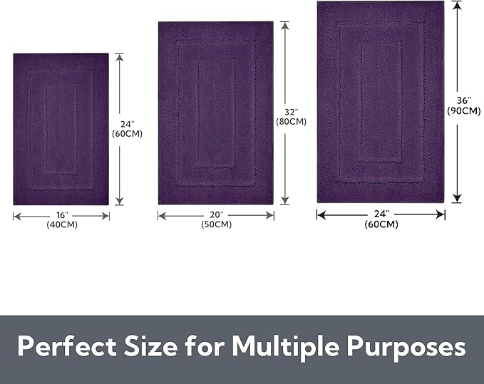 GRANNY SAYS Bathroom Rugs Non Slip, 32" x 20", Bath Rugs for Bathroom Washable, Bath Mats for Floor, Microfiber Mat for Tub, Absorbent Rugs for Shower Room, Purple
