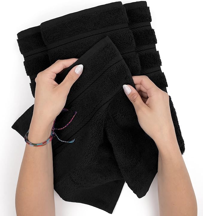 American Soft Linen 35x70 Jumbo Large Bath Towel, 600 GSM 100% Cotton Turkish Bath Sheet, Oversized Luxury Bath Towel for Bathroom Beach and Pool, Black