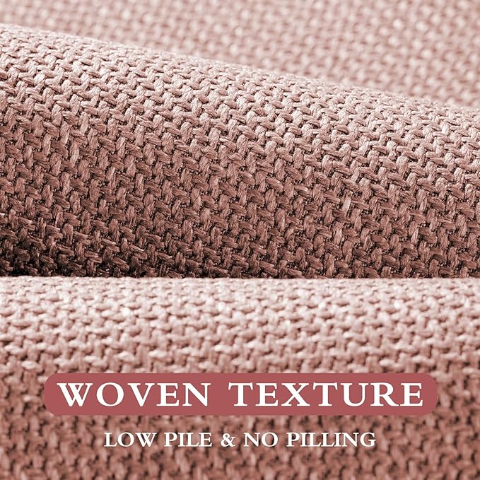 YIHOUSE Pink Bathroom Rug Set, 5 Piece, Non Slip, Quick Dry, Thin Bath Mat for Bathroom, Kitchen, Sink