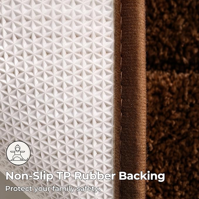 GRANNY SAYS Bathroom Rugs Non Slip 24" x 48", Bath Mats for Bathroom, Super Soft and Water Absorbent, Microfiber Washable Bath Rugs for Bath Floor, Tub and Shower, Brown