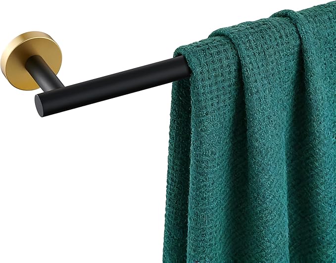 Miyili 23.6-inch Stainless Steel Towel Bar for Bathroom Bath Towel Rack Hanger for Kitchen Wall Mount Black & Gold, A01BG60A