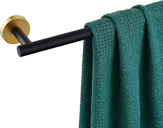 Miyili 23.6-inch Stainless Steel Towel Bar for Bathroom Bath Towel Rack Hanger for Kitchen Wall Mount Black & Gold, A01BG60A