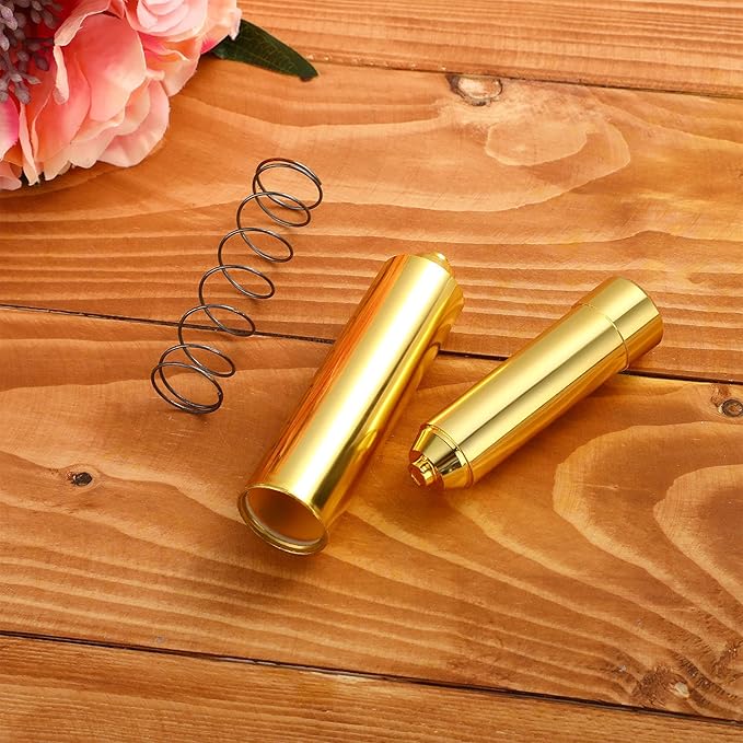 Shappy 2 Pcs Universal Toilet Paper Holder Replacement Rod Spring Loaded Plastic Retractable Paper Replacement Rod Toilet Tissue Roll Holder Insert for Bathroom Home Fixture Accessories (Gold)