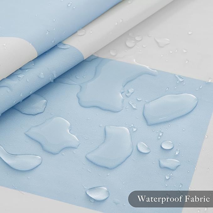 Checkered Shower Curtain, Light Blue Shower Curtains for Bathroom, Cute Retro Checkboard Shower Curtain Vintage Aesthetic, Washable Fabric Bath Curtain 72''x72''