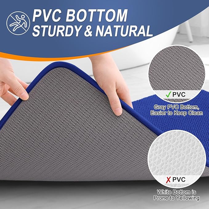 OLANLY Thick Memory Foam Bath Mat Rug 36x24, Extra Soft Absorbent Bathroom Rug, Quick Dry Bath Mats, Non-Slip, Machine Washable Carpet for Bathroom, Tub and Shower, Home Decor Accessories, Royal Blue