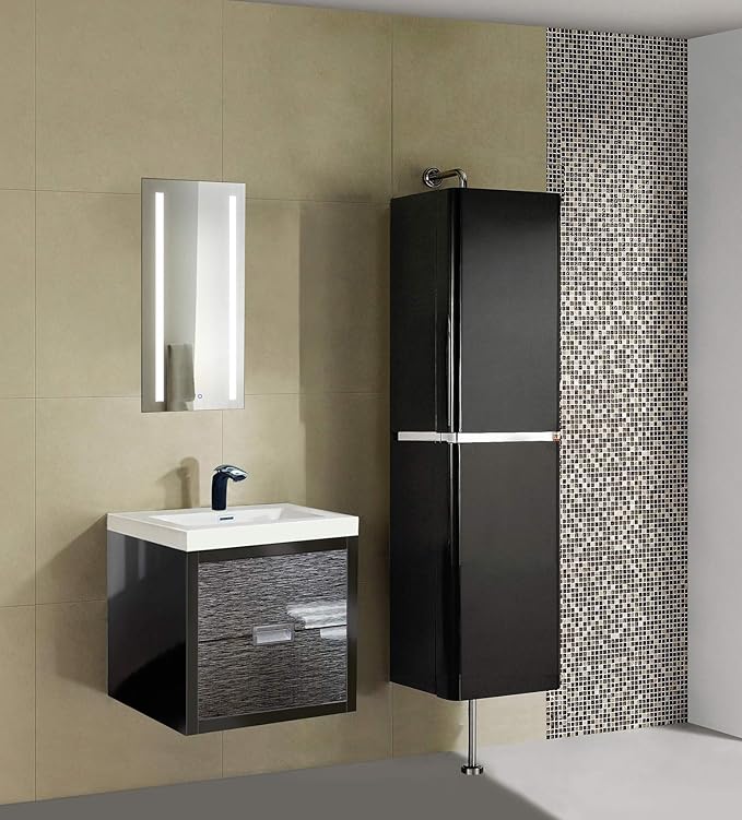 Krugg Kinetic LED Medicine Cabinet| Recessed or Surface Mount Mirror Cabinet w/Dimmer & Defogger (15"x30" Left Hinge)