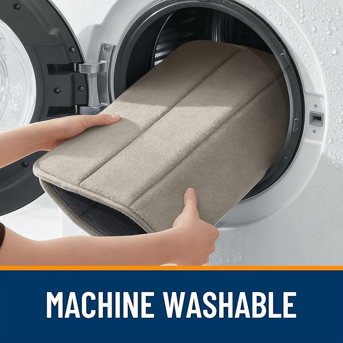 OLANLY Memory Foam Bath Mat 70x46, Super Soft Absorbent Bathroom Rugs, Quick Dry, Machine Washable Shower Floor Rugs, Bathmat Carpet, Bathroom Home Decor Accessories, Warm Taupe