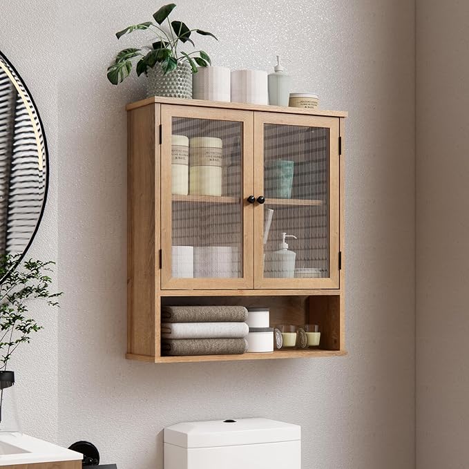 Bathroom Medicine Cabinet, Bathroom Wall Cabinet, Bathroom Cabinet Wall Mount, Medicine Cabinets for Bathroom with Glass Door