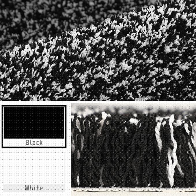 Yimobra Black and White Bathroom Rugs Non Slip Washable, Ultra Soft and Water Absorbent Bath Mats, Plush Fluffy Shower Mat Outside, Microfiber Thick Matts for Bathroom Floor/Sink, 24x17