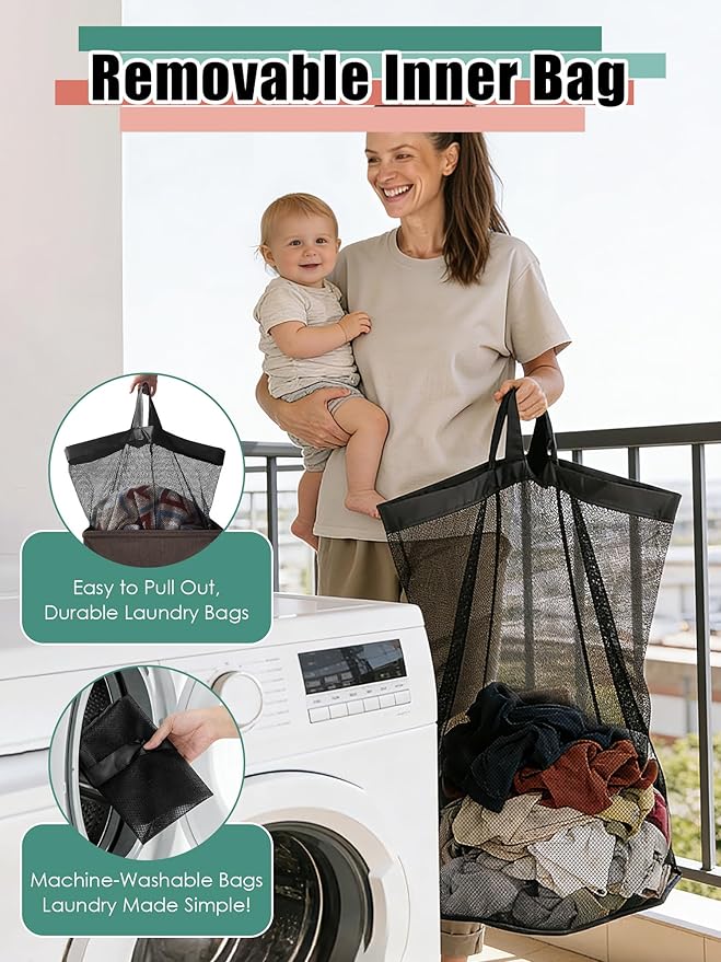 Laundry Hamper with Lid, Reinforced Sturdy Clothes Hamper with Anti-Puncture Base, Large Collapsible Laundry Basket with Removable Liner Bag, Tall Dirty Clothes Bin for Family, 100L Chocolate