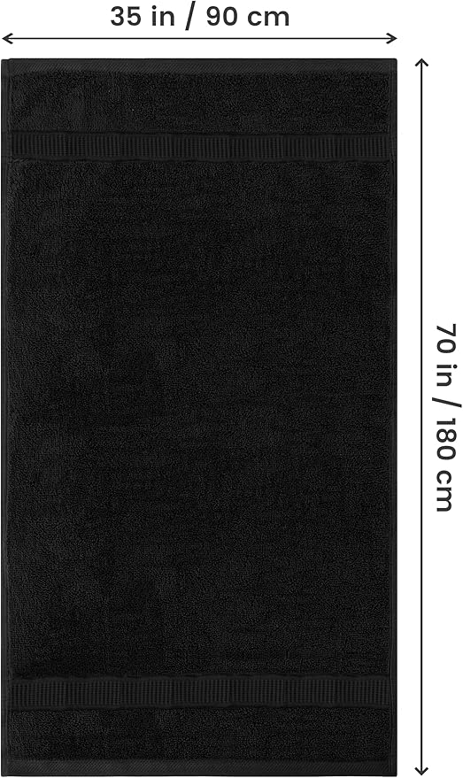 Utopia Towels Luxurious Jumbo Bath Sheet 1 Piece, 600 GSM, 35 by 70 Inches, 100% Ring Spun Cotton, Highly Absorbent and Quick Dry Extra Large Bath Towel, Super Soft Towel, Black
