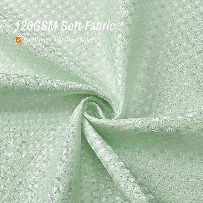 Gibelle Mint Green Shower Curtain, Waffle Weave Textured Fabric Shower Curtain for Bathroom - Soft Cloth & Hotel Spa Luxury, Water Repellent, Machine Washable, 72X72, Mint Green