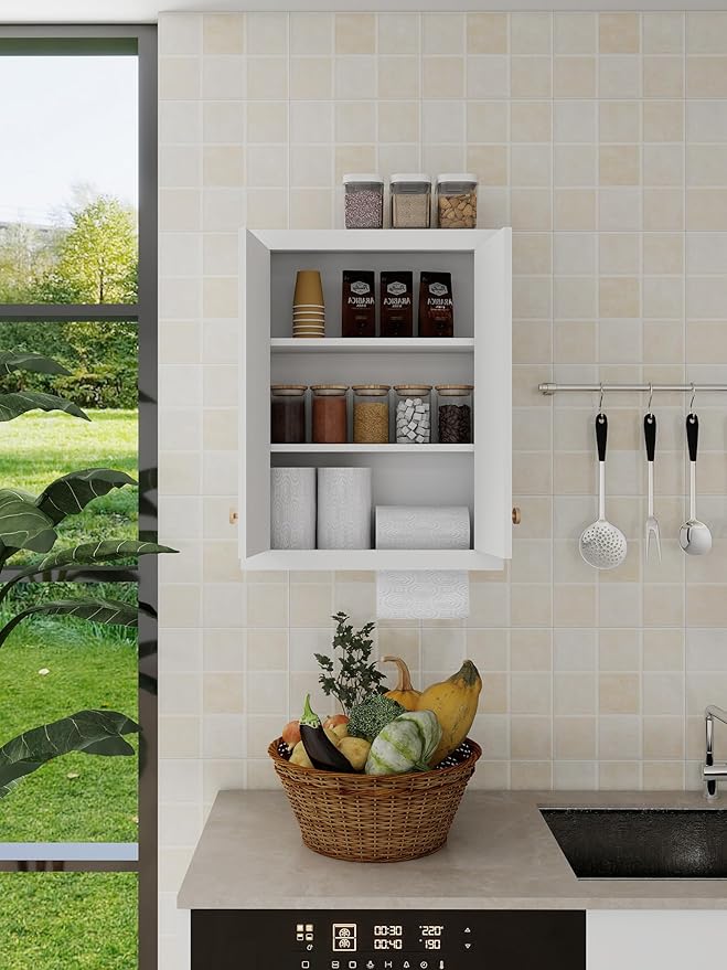 Wall Mount Cabinets Bathroom Wall Cabinet Buffering Hinge,22"x28" inch Over Toilet Storage Cabinet and Adjustable Shelves, Can Hold Toilet Paper and roll Paper Medicine Cabinet
