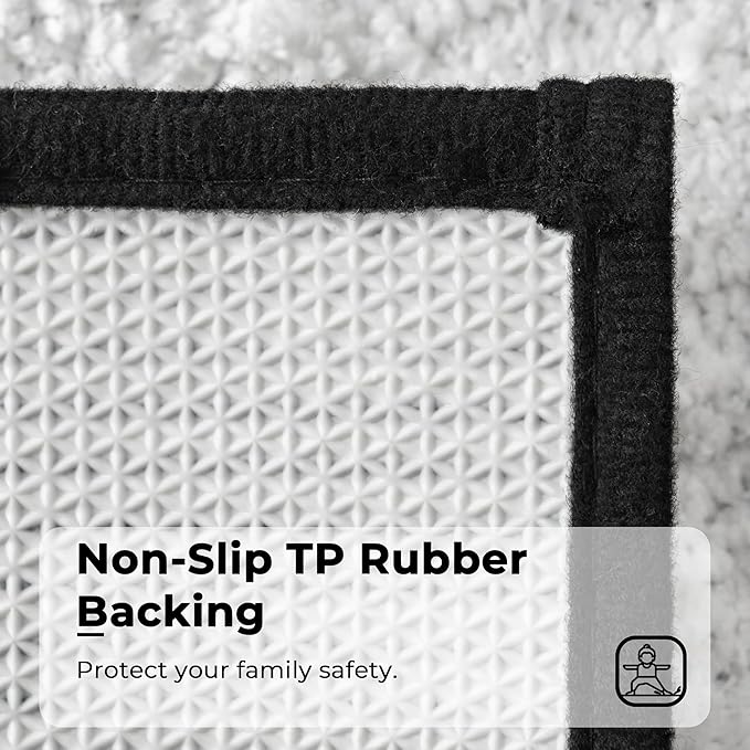 GRANNY SAYS Microfiber Bathroom Rugs Non Slip Washable, Water Absorbent Bathroom Mats for Tub Non Slip, Soft Bath Mats for Floor & Shower, Bath Rug, 16" x 24", Black Bath Rug