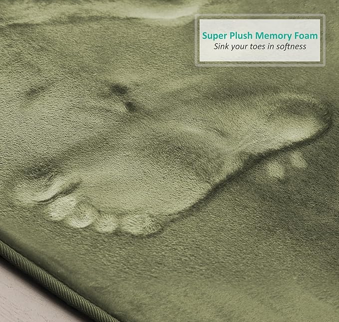 Clara Clark Bathroom Rugs, Velvet Memory Foam Bath Mat, Non-Slip Bath Rugs, Machine Wash, Dries Quickly, Ultra Soft Plush Bath Mats for Bathroom,