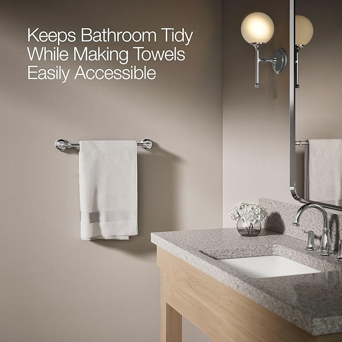 Kohler 27383-CP Bellera® 18" Towel bar, Polished Chrome
