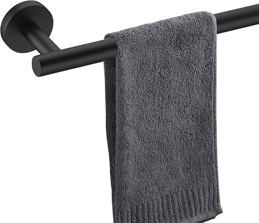 Towel Bar for Bathroom Matte Black, 33Inch Towel Rack Wall Mounted, Thicken Round Bath Towel Holder Rod SUS304 Stainless Steel, Heavy Duty Dish Cloths Hanger for Bathroom, Kitchen