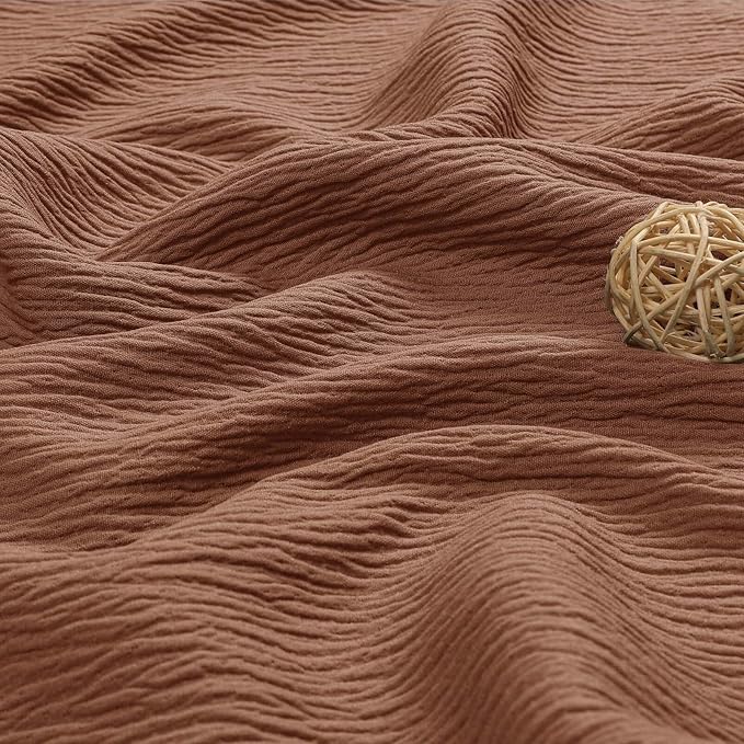 Aiyufeng 3D Textured Terracotta Shower Curtain for Bathroom, Fabric Shower Curtain Soft Cloth & Hotel Spa Quality, Luxury Boho Bathroom Curtains, Machine Washable, Terracotta, 72x72 Inches