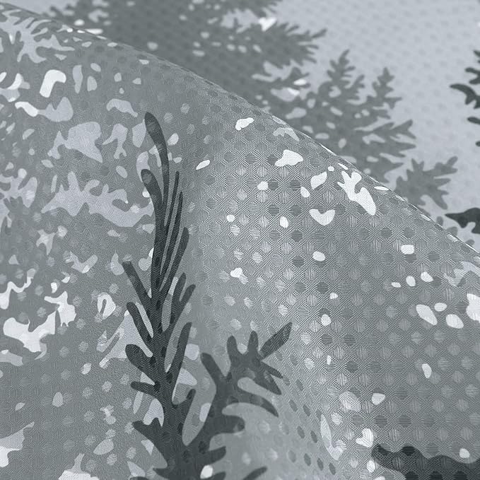 Hokibero Shower Curtains 78 inches Long Fabric Nature Forest Shower Curtain Water Repellent Washable Gray Mountain Modern Ombre Tree Decorative Curtains for Bathroom, 72 x 78 inch, Grey
