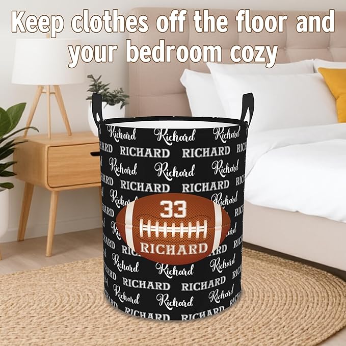Custom Name Laundry Basket, Personalized Collapsible Laundry Hamper with Name for Bathroom Bedrooms, Customized Dirty Clothes Hamper Storage Basket Gifts for Kids Boys Girls Baby Men Women