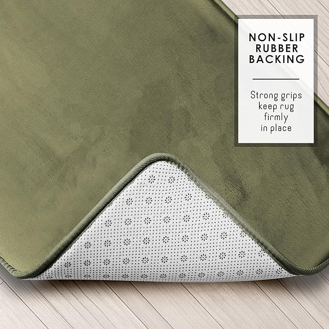 Clara Clark Bathroom Rugs, Velvet Memory Foam Bath Mat, Non-Slip Bath Rugs, Machine Wash, Dries Quickly, Ultra Soft Plush Bath Mats for Bathroom,