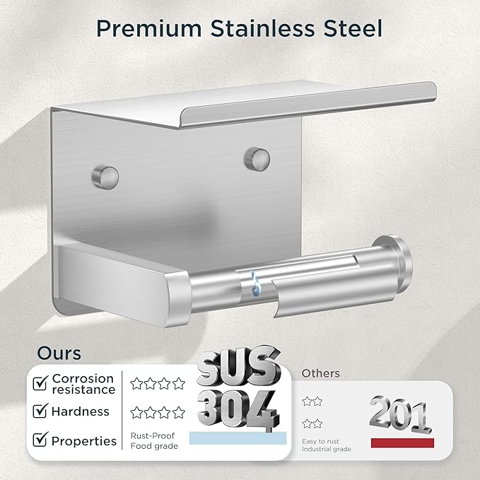 FORIOUS Bathroom Hardware Accessories Set, SUS304 Stainless Steel Towel Bar Set, Modern Towel Racks Holder for Bathroom, Toilet Paper Holder Wall Mounted 5 Pieces(24" Bar, Brushed Nickel)