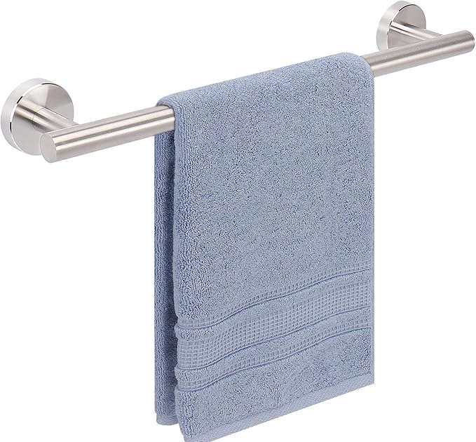 Livabber Bath Towel Bar, 304 Stainless Steel Towel Rack, Heavy Duty Towel Holder Wall Mounted for Bathroom/Kitchen, Usable Hanging Length-13.4 Inch, Total Length-16 Inch (Brushed Nickel)