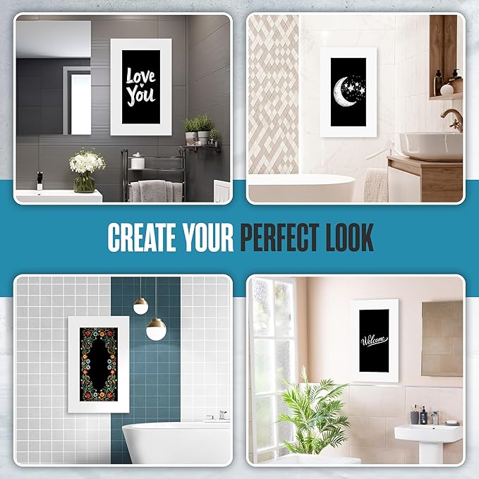 Houseables Medicine Cabinet No Mirror, Recessed, Hidden in Wall Niche, Without Mirror, Chalkboard, Concealed, Built in, Between Stud Shelf Insert, for Bathroom Storage, 14x24 Inch (17x27)