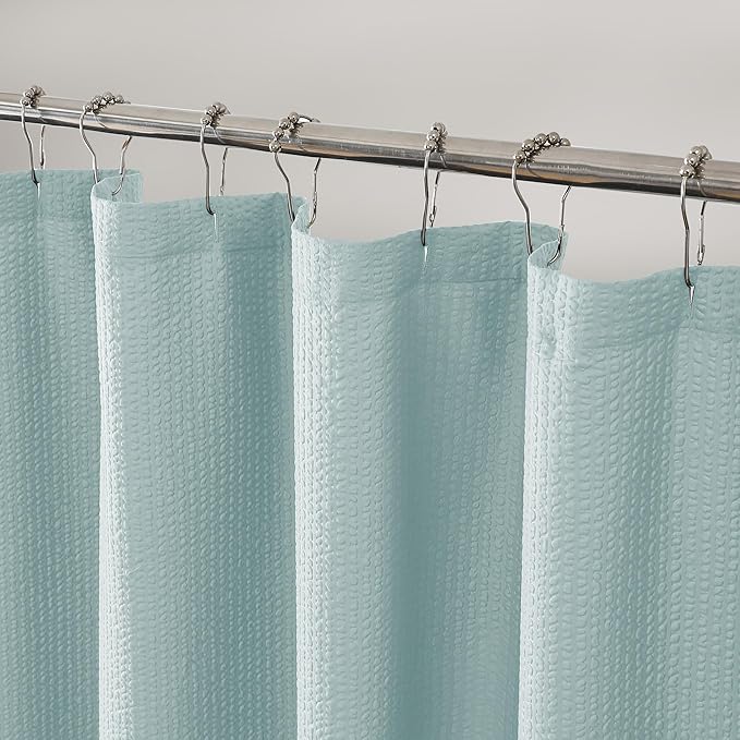 OVZME Small Stall Shower Curtain - Embossed Textured Bathroom Curtain, 36 x 72 Shower Curtain for RV Camper, Machine Washable Water Resistance, Light Green