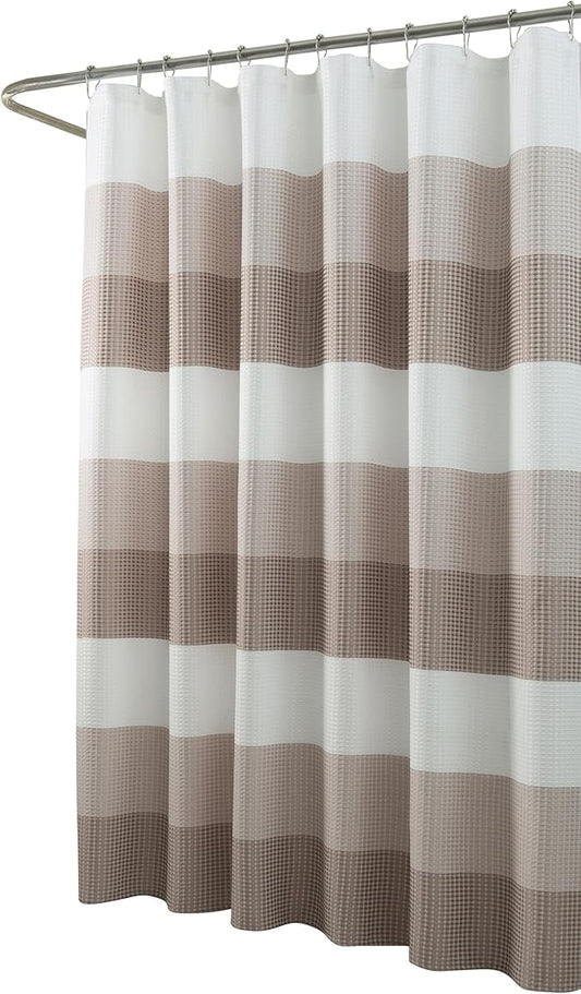 Dainty Home Waffle Weave Waterproof Shower Curtains for Bathroom Clearance, Natural Taupe 70" x 72", Clearance Shower Curtains, Bath Curtains, Shower Curtain Waterproof Fabric