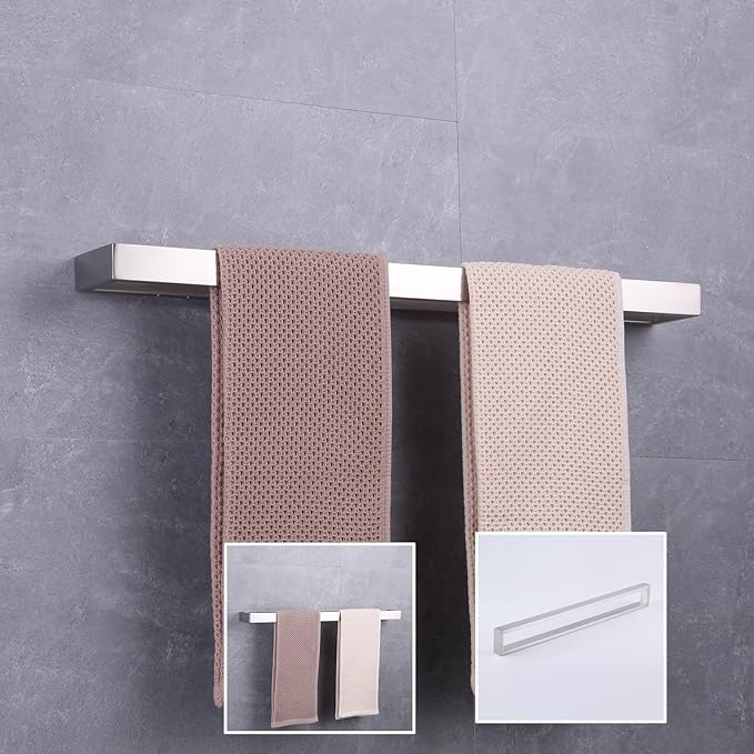 GERZWY Bathroom Towel Bar 24-Inch Brushed Stainless Steel Towel Bar Contemporary Style Wall Mount for Bath Kitchen HG1701(60)-LS